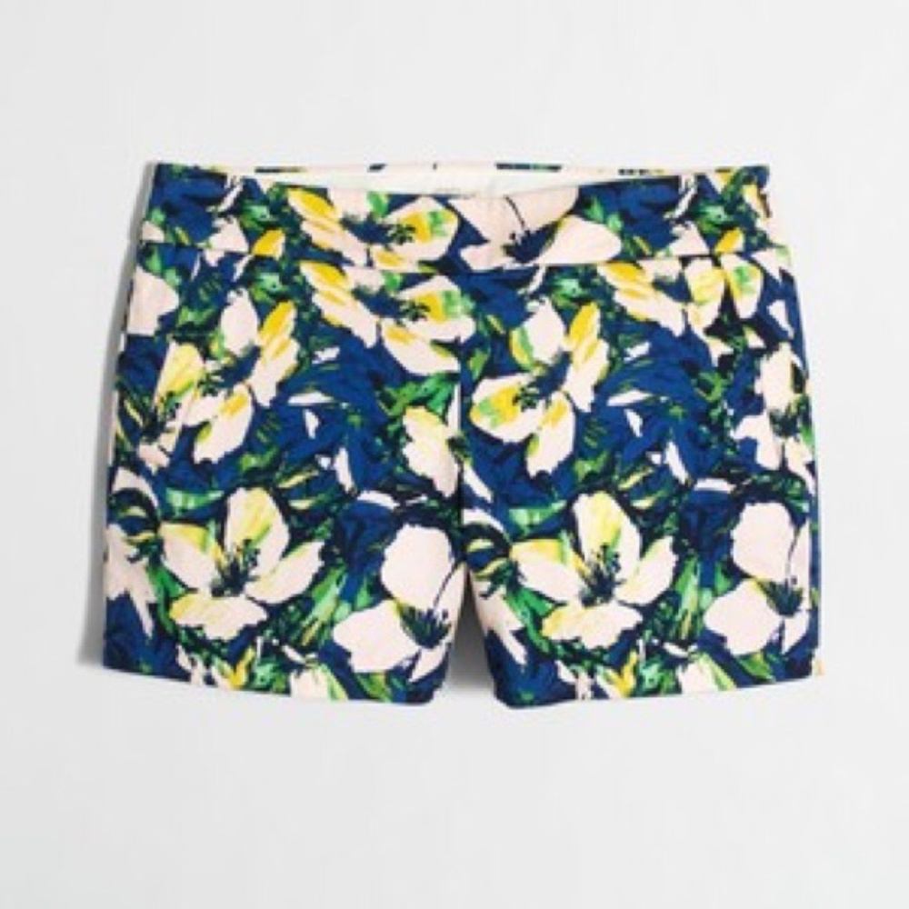 NWT J. Crew Floral City Fit Stretch Chino Shorts